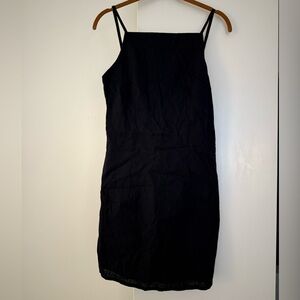 Abercrombie & Fitch Black linen open back Mini Dress